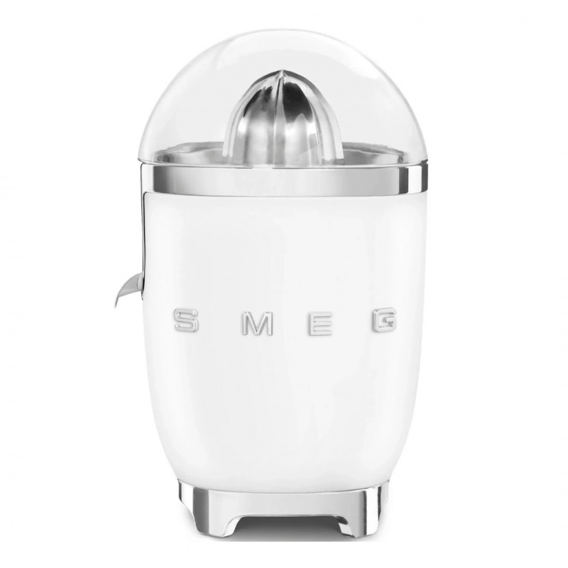 Електрическа цитрус преса Smeg CJF11WHMEU, 70 W, Антикапкова система, Противоплъзгаща се основа, Бял мат