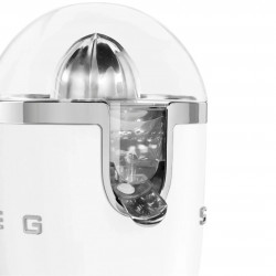 Електрическа цитрус преса Smeg CJF11WHMEU, 70 W, Антикапкова система, Противоплъзгаща се основа, Бял мат