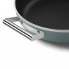 Плитка тенджера с капак Smeg DPF2812EGM, 28 см, 4.3 л, Керамично незалепващо покритие, Фурна до 250C, Без PFAS, Индукция, Изумрудено зелен