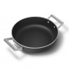 Плитка тенджера с капак Smeg DPF2812BLM, 28 см, 4.3 л, Керамично незалепващо покритие, Фурна до 250C, Без PFAS, Индукция, Черен