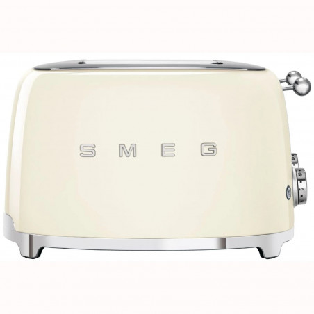 Тостер за хляб SMEG 50's Style TSF03CREU, 2000W, 4 филии, 6 нива, Тавичка за трохи, Вграден кабел, Неръждаема стомана, Кремав