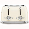 Тостер за хляб SMEG 50's Style TSF03CREU, 2000W, 4 филии, 6 нива, Тавичка за трохи, Вграден кабел, Неръждаема стомана, Кремав