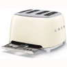 Тостер за хляб SMEG 50's Style TSF03CREU, 2000W, 4 филии, 6 нива, Тавичка за трохи, Вграден кабел, Неръждаема стомана, Кремав
