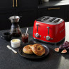 Тостер за хляб SMEG 50's Style TSF03RDEU, 2000W, 4 филии, 6 нива, Тавичка за трохи, Вграден кабел, Неръждаема стомана, Червен