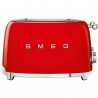 Тостер за хляб SMEG 50's Style TSF03RDEU, 2000W, 4 филии, 6 нива, Тавичка за трохи, Вграден кабел, Неръждаема стомана, Червен
