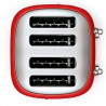 Тостер за хляб SMEG 50's Style TSF03RDEU, 2000W, 4 филии, 6 нива, Тавичка за трохи, Вграден кабел, Неръждаема стомана, Червен
