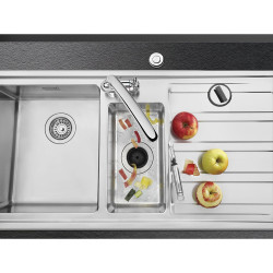 Мелница за хранителни отпадъци/Прасе Smeg KITFD050, 375 W, 0.75 HP, За мивки със сифон 9 см, Антикорозионна защита, Черен/Инокс