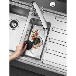 Мелница за хранителни отпадъци/Прасе Smeg KITFD050, 375 W, 0.75 HP, За мивки със сифон 9 см, Антикорозионна защита, Черен/Инокс