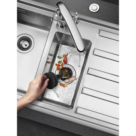 Мелница за хранителни отпадъци/Прасе Smeg KITFD050, 375 W, 0.75 HP, За мивки със сифон 9 см, Антикорозионна защита, Черен/Инокс