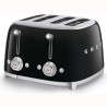 Тостер за хляб SMEG 50's Style TSF03BLEU, 2000W, 4 филии, 6 нива, Тавичка за трохи, Вграден кабел, Неръждаема стомана, Черен