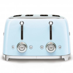 Тостер за хляб SMEG 50's Style TSF03PBEU, 2000W, 4 филии, 6 нива, Тавичка за трохи, Вграден кабел, Неръждаема стомана, Син