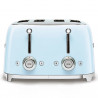 Тостер за хляб SMEG 50's Style TSF03PBEU, 2000W, 4 филии, 6 нива, Тавичка за трохи, Вграден кабел, Неръждаема стомана, Син