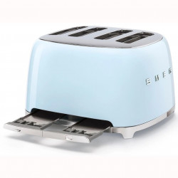 Тостер за хляб SMEG 50's Style TSF03PBEU, 2000W, 4 филии, 6 нива, Тавичка за трохи, Вграден кабел, Неръждаема стомана, Син