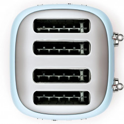 Тостер за хляб SMEG 50's Style TSF03PBEU, 2000W, 4 филии, 6 нива, Тавичка за трохи, Вграден кабел, Неръждаема стомана, Син