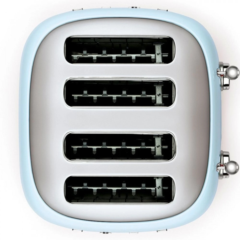 Тостер за хляб SMEG 50's Style TSF03PBEU, 2000W, 4 филии, 6 нива, Тавичка за трохи, Вграден кабел, Неръждаема стомана, Син