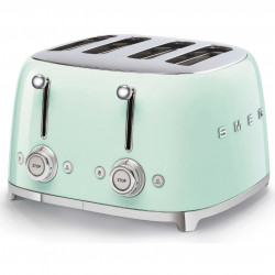 Тостер за хляб SMEG 50's Style TSF03PGEU, 2000W, 4 филии, 6 нива, Тавичка за трохи, Вграден кабел, Неръждаема стомана, Зелен