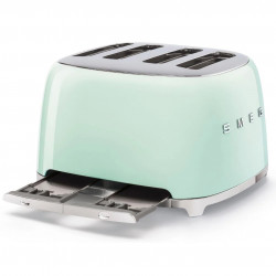 Тостер за хляб SMEG 50's Style TSF03PGEU, 2000W, 4 филии, 6 нива, Тавичка за трохи, Вграден кабел, Неръждаема стомана, Зелен