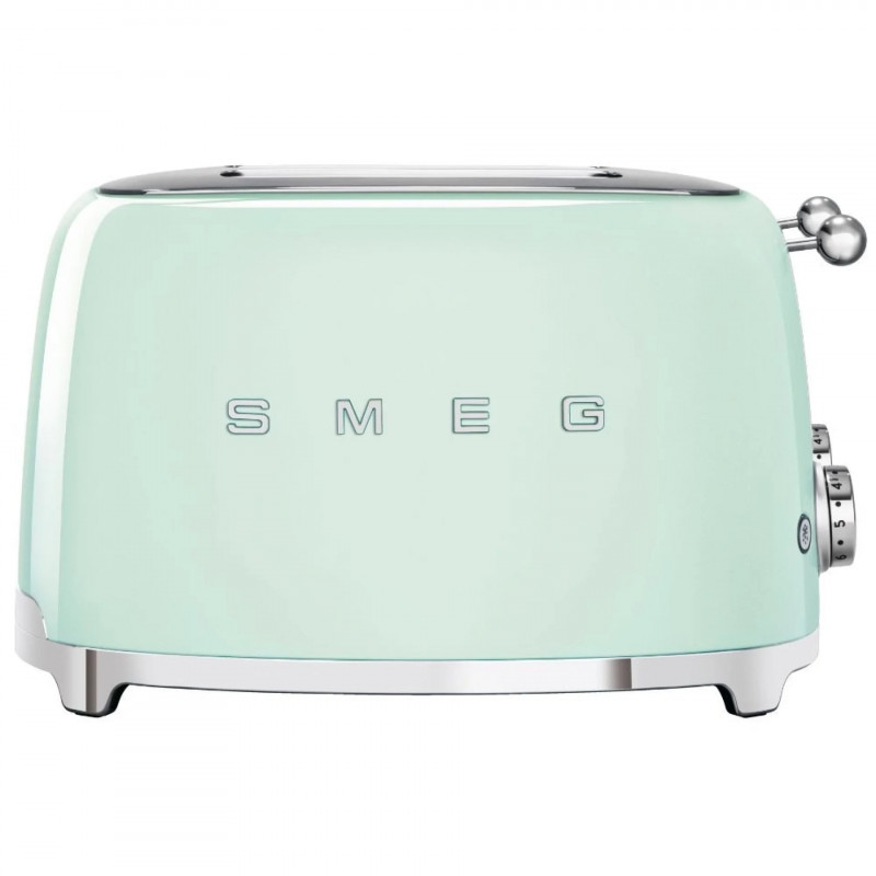 Тостер за хляб SMEG 50's Style TSF03PGEU, 2000W, 4 филии, 6 нива, Тавичка за трохи, Вграден кабел, Неръждаема стомана, Зелен