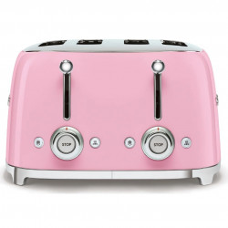 Тостер за хляб SMEG 50's Style TSF03PKEU, 2000W, 4 филии, 6 нива, Тавичка за трохи, Вграден кабел, Неръждаема стомана, Розов