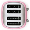 Тостер за хляб SMEG 50's Style TSF03PKEU, 2000W, 4 филии, 6 нива, Тавичка за трохи, Вграден кабел, Неръждаема стомана, Розов