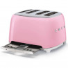 Тостер за хляб SMEG 50's Style TSF03PKEU, 2000W, 4 филии, 6 нива, Тавичка за трохи, Вграден кабел, Неръждаема стомана, Розов