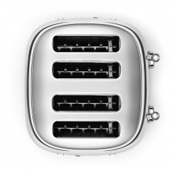 Тостер за хляб SMEG 50's Style TSF03SSEU, 2000W, 4 филии, 6 нива, Тавичка за трохи, Вграден кабел, Неръждаема стомана, Сребрист