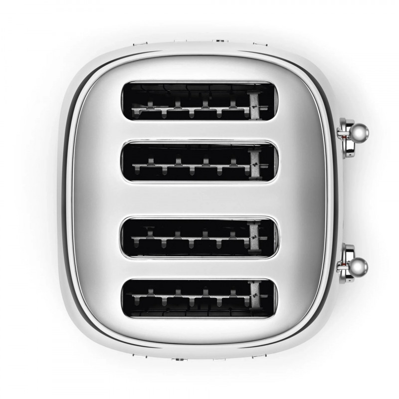 Тостер за хляб SMEG 50's Style TSF03SSEU, 2000W, 4 филии, 6 нива, Тавичка за трохи, Вграден кабел, Неръждаема стомана, Сребрист