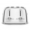 Тостер за хляб SMEG 50's Style TSF03SSEU, 2000W, 4 филии, 6 нива, Тавичка за трохи, Вграден кабел, Неръждаема стомана, Сребрист