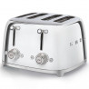 Тостер за хляб SMEG 50's Style TSF03SSEU, 2000W, 4 филии, 6 нива, Тавичка за трохи, Вграден кабел, Неръждаема стомана, Сребрист