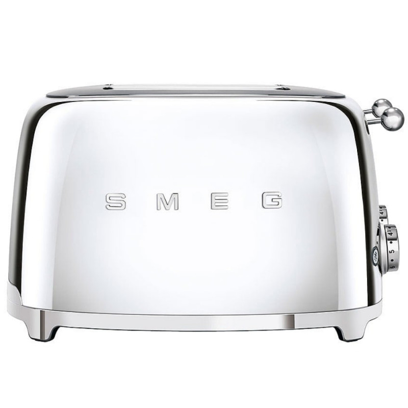 Тостер за хляб SMEG 50's Style TSF03SSEU, 2000W, 4 филии, 6 нива, Тавичка за трохи, Вграден кабел, Неръждаема стомана, Сребрист
