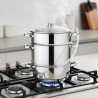 Соковарка Klausberg KB 9032, 28 см, 8 литра, 4 части, Индукция, Инокс