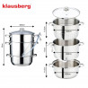 Соковарка Klausberg KB 9032, 28 см, 8 литра, 4 части, Индукция, Инокс