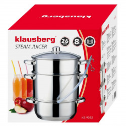 Соковарка Klausberg KB 9032, 28 см, 8 литра, 4 части, Индукция, Инокс