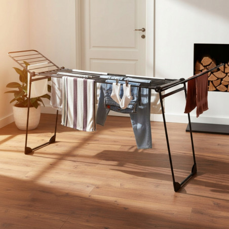 Сушилник за дрехи Kinghoff KH 2045, 30 м, До 25 кг, Сгъваем, Стомана, Черен
