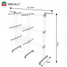 Сушилник за дрехи Kinghoff KH 2044, 30 м, До 30 кг, 3 нива, Колелца, Стомана, Бял/сив