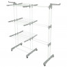 Сушилник за дрехи Kinghoff KH 2044, 30 м, До 30 кг, 3 нива, Колелца, Стомана, Бял/сив