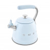 Свирещ чайник Smeg CKLW2001PB,  2.3 л, Индукция, Ненагряваща се дръжка, Стомана, Пастелно син