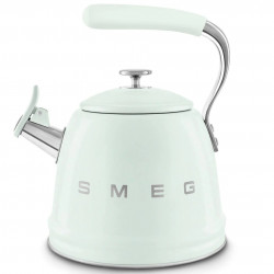 Свирещ чайник Smeg CKLW2001PG,  2.3 л, Индукция, Ненагряваща се дръжка, Стомана, Пастелно зелен