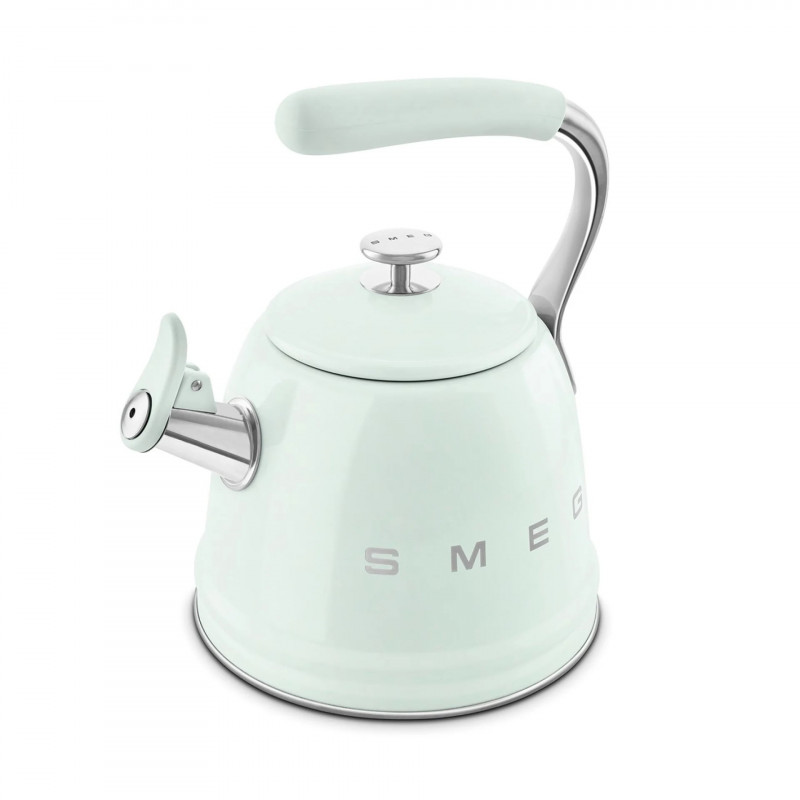 Свирещ чайник Smeg CKLW2001PG,  2.3 л, Индукция, Ненагряваща се дръжка, Стомана, Пастелно зелен