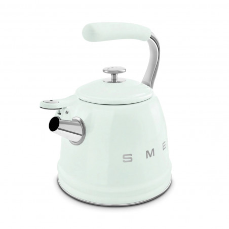 Свирещ чайник Smeg CKLW2001PG,  2.3 л, Индукция, Ненагряваща се дръжка, Стомана, Пастелно зелен