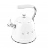 Свирещ чайник Smeg CKLW2001WH,  2.3 л, Индукция, Ненагряваща се дръжка, Стомана, Бял