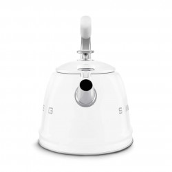 Свирещ чайник Smeg CKLW2001WH,  2.3 л, Индукция, Ненагряваща се дръжка, Стомана, Бял