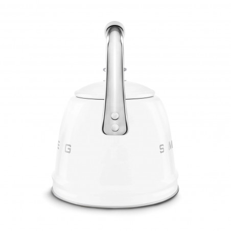 Свирещ чайник Smeg CKLW2001WH,  2.3 л, Индукция, Ненагряваща се дръжка, Стомана, Бял