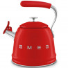 Свирещ чайник Smeg CKLW2001RD,  2.3 л, Индукция, Ненагряваща се дръжка, Стомана, Червен