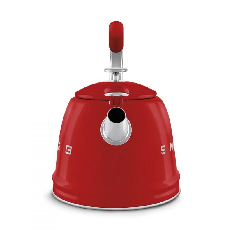 Свирещ чайник Smeg CKLW2001RD, 2.3 л, Индукция, Ненагряваща се дръжка, Стомана, Червен
