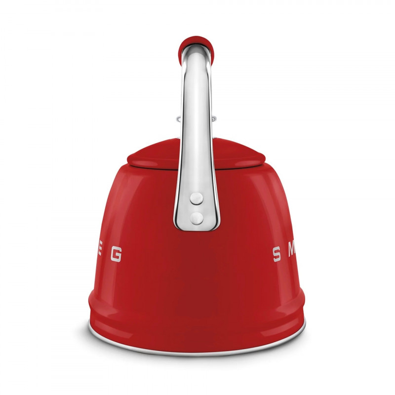 Свирещ чайник Smeg CKLW2001RD, 2.3 л, Индукция, Ненагряваща се дръжка, Стомана, Червен