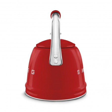 Свирещ чайник Smeg CKLW2001RD,  2.3 л, Индукция, Ненагряваща се дръжка, Стомана, Червен