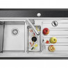 Мелница за хранителни отпадъци/Прасе Smeg KITFD075, 375 W, 0.75 HP, За мивки със сифон 9 см, Антикорозионна защита, Черен/Инокс