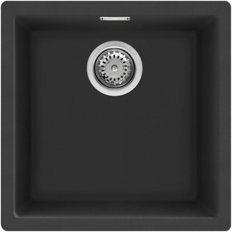 Кухненска мивка за под плот SMEG Quadra VZP45N, 45см, Антибактериална, Устойчива на надраскване и UV, Черен