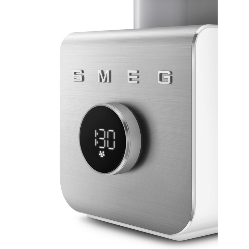 Блендер Smeg Collezione BLC02WHMEU, 1400W, 1.5 л, 22000 об/мин, 5 програми, 9 скорости, Трошене на лед, Неръждаема стомана, Бял/Инокс
